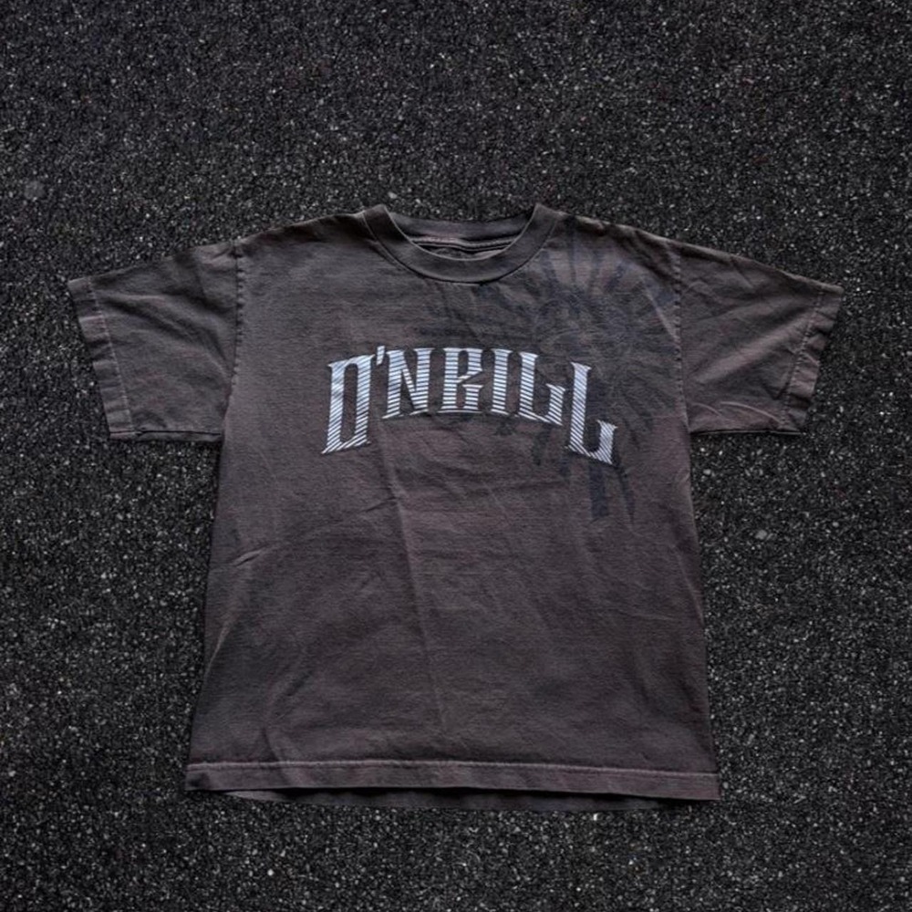 O'Neill Graphic T-Shirt Faded Brown Sunburst Logo Tee Size Small - Picture 1 of 6